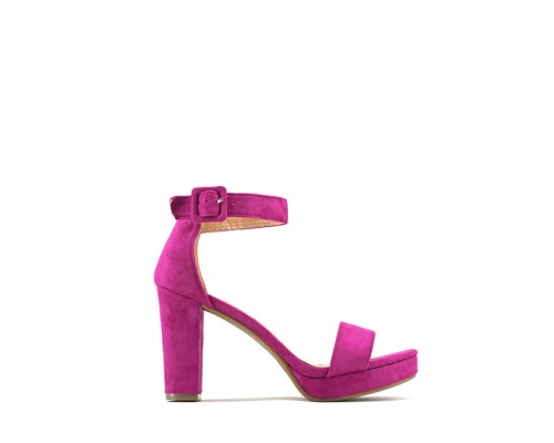 Sandalia Tacón Efecto Ante